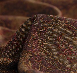 Žakárová tkanina Art Fabrics Medailon hnědočervený