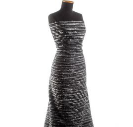 Kostýmová látka Art Fabrics černomodrobílý melír