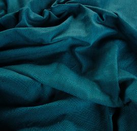 Kostýmová látka Art Fabrics rybí kost tyrkys