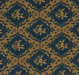 Replika historické látky Art Fabrics Medailon modrá/hořčicová