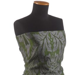 Replika historické tkaniny Rokoko šedá/zelená