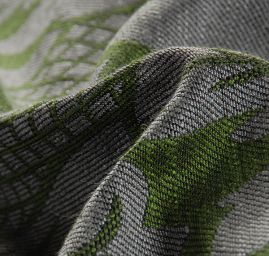 Replika historické tkaniny Rokoko šedá/zelená