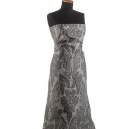 Replika historické tkaniny Rokoko šedá/bílá