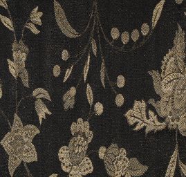 Žakárová tkanina Art Fabrics Primavera starozlatá/černá