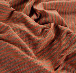 Len Art Fabrics proužky červenozelené barvy