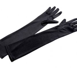Rukavice společenské dlouhé 45 cm černé