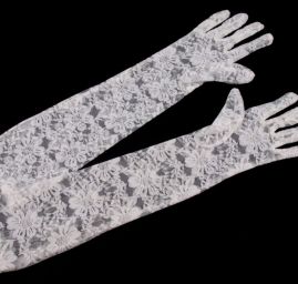Rukavice společenské 43 cm, krajkové