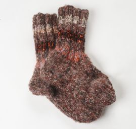 Ručně pletené ponožky MarLen vínové