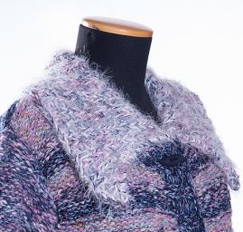 Pletený kabát fialovomodrý