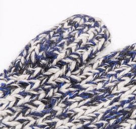 Pletené rukavice MarLen, modro-bílý melír