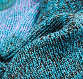 Pletená šála Marlen s melírovými pruhy, modrá