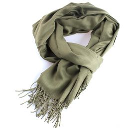 Šála směs kašmír/hedvábí olivová