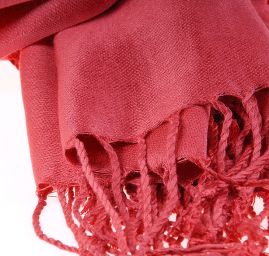 Šála kašmír/hedvábí jemný hladký povrch cihlová