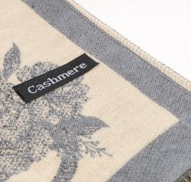 Šála oboustranná s kočkami krémová/šedá