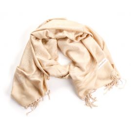 Šála směs kašmír/hedvábí žakár béžová