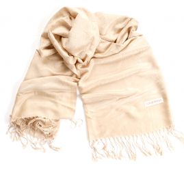 Šála směs kašmír/hedvábí žakár béžová