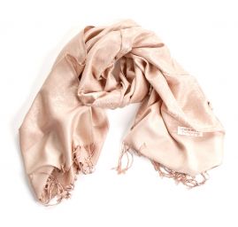 Šála směs kašmír/hedvábí žakár béžovohnědá