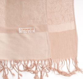 Šála směs kašmír/hedvábí žakár béžovohnědá