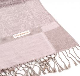 Šála směs kašmír/hedvábí žakár růžovošedá