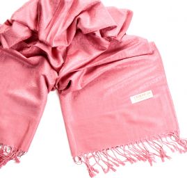 Šála směs kašmír/hedvábí žakár růžová