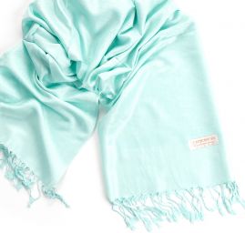 Šála směs kašmír/hedvábí žakár mint