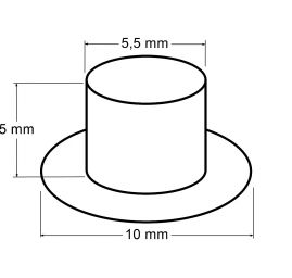Průchodky 5,5x5x10 Ø10mm stříbrné