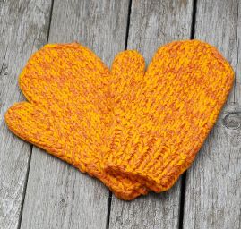 Ručně pletené rukavice MarLen oranžové