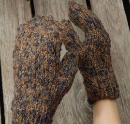 Pletené rukavice Marlen hnědo-modré