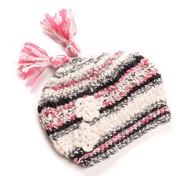 Háčkovaná čepice šála Marlen růžovočerný melír