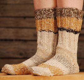 Ručně pletené ponožky Marlen béžový melír