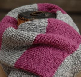 Pletená šála Marlen růžovo-bílé pruhy
