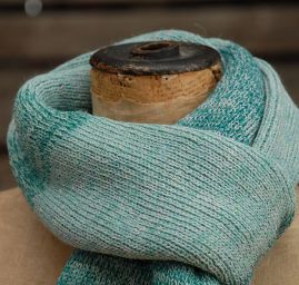 Pletená šála Marlen s melírovými pruhy tyrkysová