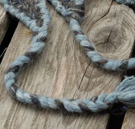 Pletený set čepice+rukavice modrošedý