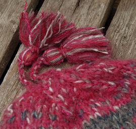 Pletený set čepice+rukavice růžový melír