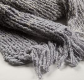 Ručně pletená sada čepice/šála sv.šedá