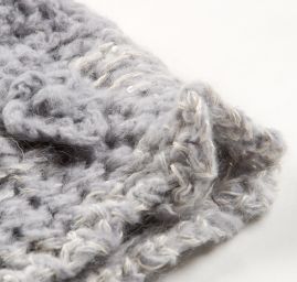 Ručně pletená sada čepice/šála sv.šedá
