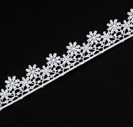 Krajka lem vzdušná vzor hvězdička bílá