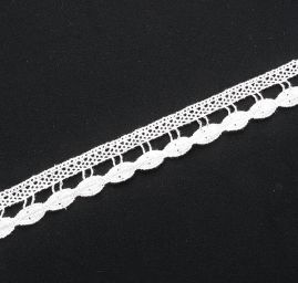 Krajka lem paličkovaná bavlněná hrubá bílá