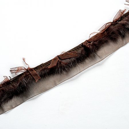 Efektní porta mašličky/imitace kožešiny hnědá