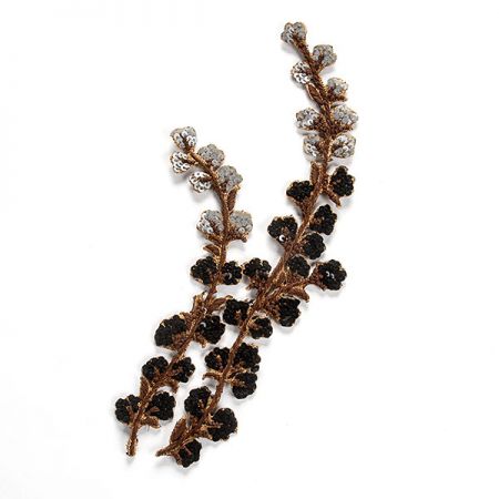 Květinová vsadka větvička černá stříbrná