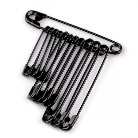 Spínací špendlíky mix velikostí, nikl černý