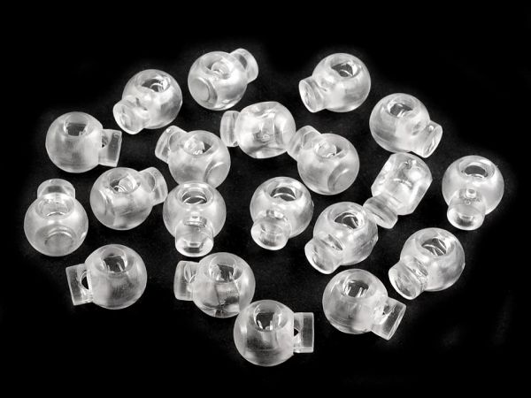 Brzdičky kulaté jednodírkové průsvitné