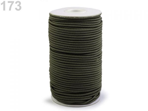 Guma kulatá pruženka 3mm silná olivová