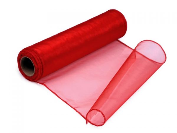Organza dekorační pás 36 cm červená
