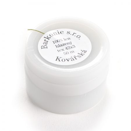 Niť lněná kovářská v plastovém pouzdře světle zelená