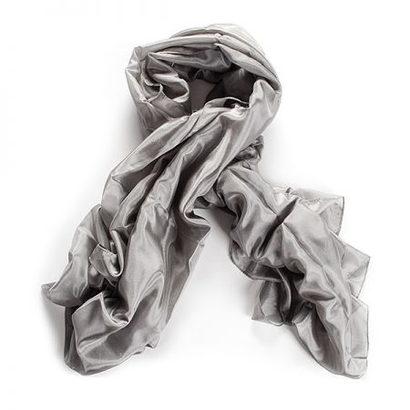 Hedvábný šál jednobarevný světlý antracit