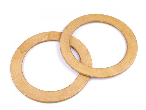 Ucha na tašky dřevo kruh světlá průměr 14cm