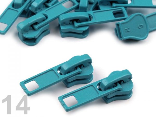 Jezdec ke kostěným zipům T5 s aretací tyrkysový