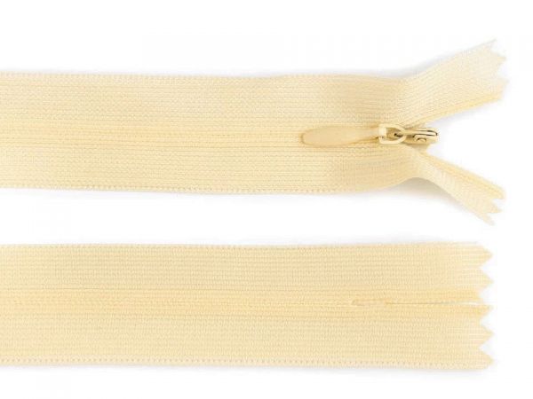 Zip 40 cm spirálový 3mm krytý dederon smetanový