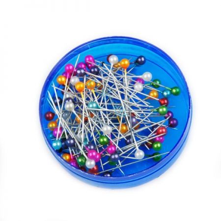 Špendlíky 38 mm perleťová hlavička s jehelníčkem